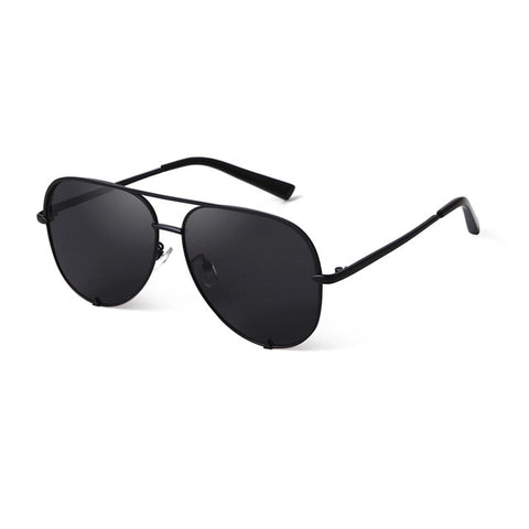 Black & Gold Pilot Aviator Sunglasses Super Dark Lenses 